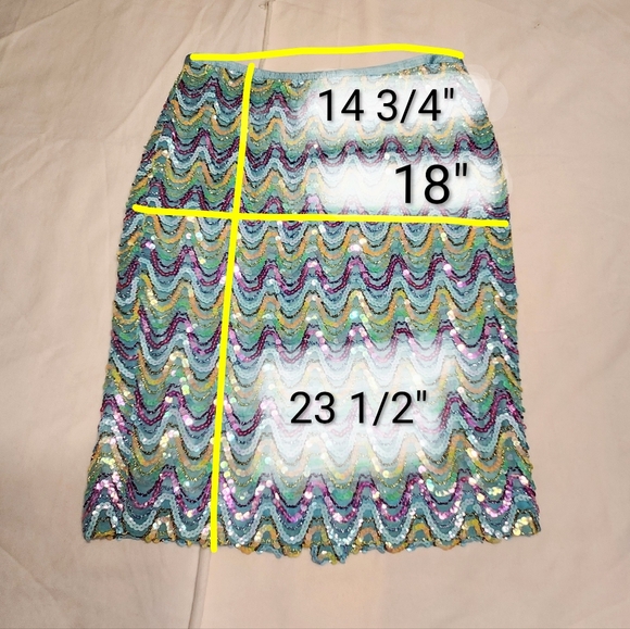 Cynthia Steffe Y2K Sequin Party Pencil Skirt Blue Pink Size 10 - Picture 10 of 10